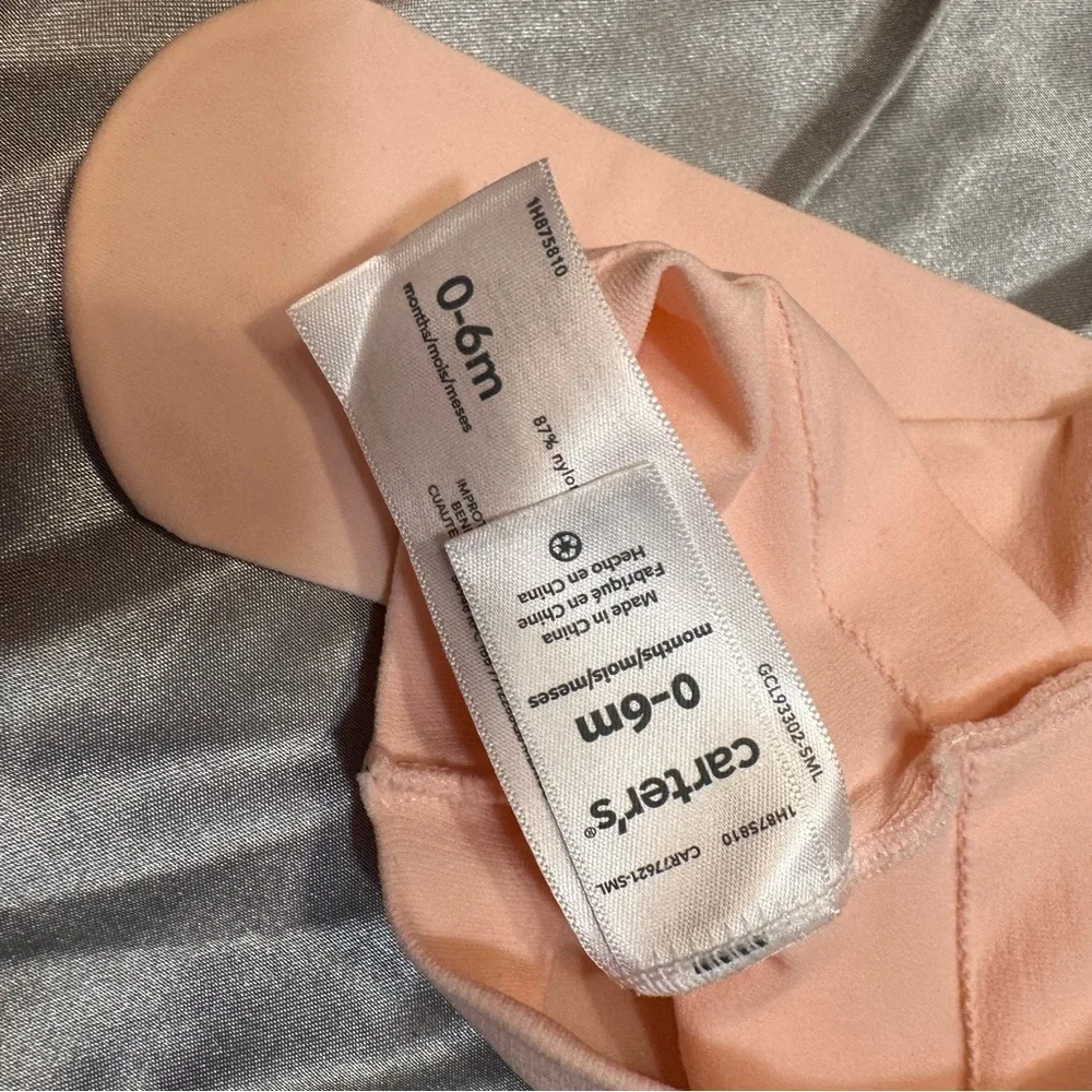 🌹CARTER’s Baby Black & Light Pink Stretch Leggings / NWOT